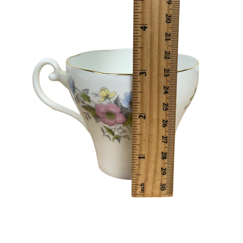 VTG Adderley LAWLEY Bone‎ China Pastel Floral Tea Cup Saucer Gold England M415 - Picture 9 of 11